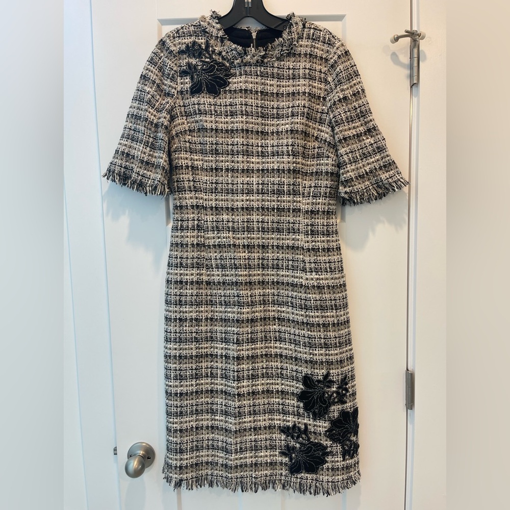 Teri Jon by Rickie Freeman: Elegant Black and White Tweed Dress